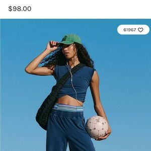 Free People Hot Shot Crossover Top Only - size small midnight navy